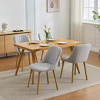 Chaises de salle à manger, chaises de cuisine modernes rembourrées en tissu, chaises de salle à manger à dossier avec pieds en chêne, lot de 4 chaises de salle à manger sans accoudoirs pour salle à manger