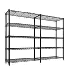 Étagère de Rangement 5 Niveaux 70 L Robuste en Fil Métallique, Étagères de Garde-Manger en Forme de L pour Cuisine & Garage Étagère Métallique Industrielle pour la Maison