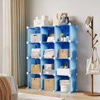 Lot de 12 Organiseurs de Rangement Modulaires, Unité d'Étagères Empilables en Plastique et Acier à 6 Cubes avec Kit de Sécurité Anti-Basculement, pour Placard, Chambre et Bureau Personnalisés