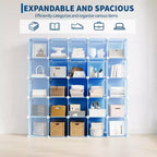 Lot de 12 Organiseurs de Rangement Modulaires, Unité d'Étagères Empilables en Plastique et Acier à 6 Cubes avec Kit de Sécurité Anti-Basculement, pour Placard, Chambre et Bureau Personnalisés
