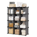 Lot de 12 Organiseurs de Rangement Modulaires, Unité d'Étagères Empilables en Plastique et Acier à 6 Cubes avec Kit de Sécurité Anti-Basculement, pour Placard, Chambre et Bureau Personnalisés