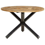Table de salle à manger ronde et robuste en manguier massif