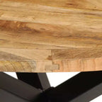 Table de salle à manger ronde et robuste en manguier massif