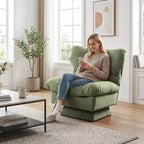 Fauteuil pivotant d'appoint moderne, fauteuil de salon 360°, coussin épais, rembourrage confortable, pour chambre, appartement, bureau