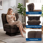Fauteuil pivotant d'appoint moderne, fauteuil de salon 360°, coussin épais, rembourrage confortable, pour chambre, appartement, bureau