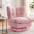 Fauteuil pivotant d'appoint moderne, fauteuil de salon 360°, coussin épais, rembourrage confortable, pour chambre, appartement, bureau