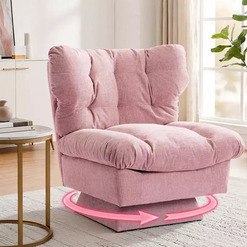Fauteuil pivotant d'appoint moderne, fauteuil de salon 360°, coussin épais, rembourrage confortable, pour chambre, appartement, bureau
