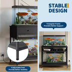 Meuble robuste pour aquarium avec prise de courant, table double en métal pour aquarium/terrarium de 40 à 50 gallons, 2 tiroirs de rangement et pieds réglables en hauteur