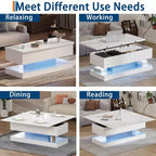 Table basse relevable moderne de 120 cm - Hauteur réglable et capacité de 80 kg pour salon, salle à manger et bureau