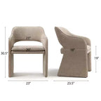 Lot de 4 chaises de cuisine modernes, chaises de salle à manger entièrement rembourrées en tissu avec accoudoirs intégrés, chaises avec accoudoirs pour cuisine-Panipeachy