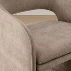 Lot de 4 chaises de cuisine modernes, chaises de salle à manger entièrement rembourrées en tissu avec accoudoirs intégrés, chaises avec accoudoirs pour cuisine-Panipeachy
