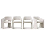 Lot de 4 chaises de cuisine modernes, chaises de salle à manger entièrement rembourrées en tissu avec accoudoirs intégrés, chaises avec accoudoirs pour cuisine-Panipeachy