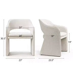 Lot de 4 chaises de cuisine modernes, chaises de salle à manger entièrement rembourrées en tissu avec accoudoirs intégrés, chaises avec accoudoirs pour cuisine-Panipeachy