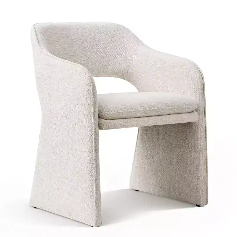 Lot de 4 chaises de cuisine modernes, chaises de salle à manger entièrement rembourrées en tissu avec accoudoirs intégrés, chaises avec accoudoirs pour cuisine-Panipeachy
