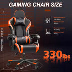 Fauteuil de bureau exécutif en cuir KERDOM, Fauteuil de bureau ergonomique à dossier haut avec support lombaire et accoudoirs rembourrés