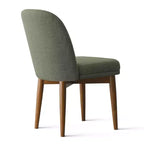 Lot de 2 chaises de salle à manger modernes rembourrées, assise de cuisine sans accoudoirs en mélange de lin avec pieds en bois d'hévéa massif pour salle à manger - Panipeachy