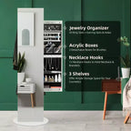 Karl Home 360 Miroir pleine longueur avec armoire à bijoux et porte-manteau