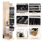 Karl Home 360 Miroir pleine longueur avec armoire à bijoux et porte-manteau
