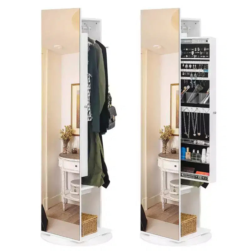 Karl Home 360 Miroir pleine longueur avec armoire à bijoux et porte-manteau
