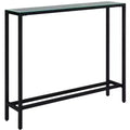 HomeRoots 36 Black Mirrored Glass Console Table