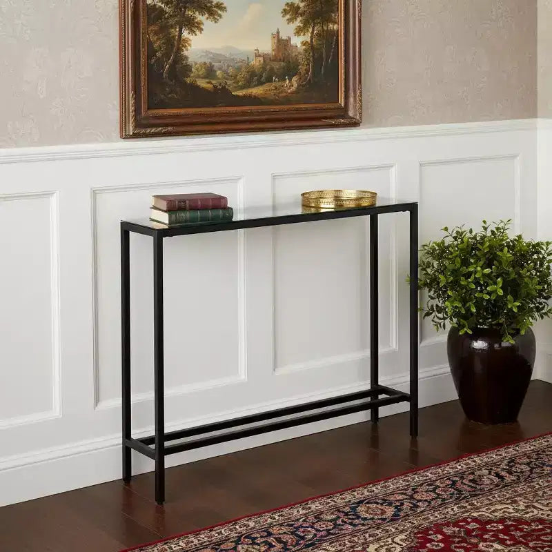 Console Miroir en Verre Noir 36 po HomeRoots