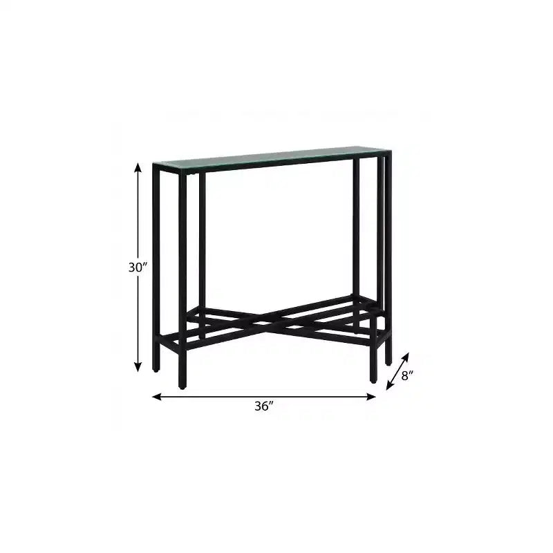 Console Miroir en Verre Noir 36 po HomeRoots