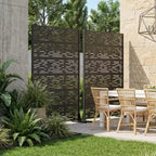 MAYEERTY Godfrey Light & Shadow B Paravent en acier galvanisé noir, 72x47x16, Écran double face 6 panneaux antirouille