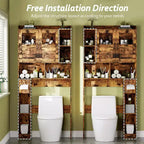 Meuble de rangement WC - 67,4 h Organisateur de rangement de salle de bain avec porte en verre, étagères réglables, meuble peu encombrant pour toilettes, buanderie