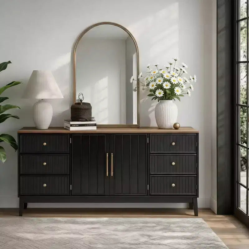 Christopher Knight Home Belmont 60 Buffet/Bahut Moderne avec 6 Tiroirs et Étagère Réglable