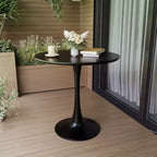 Table à manger ronde de 80 cm, petite table de cuisine avec pied central, table d'appoint de style Mid-Century ou table basse pour salon ou appartement - Panipeachy