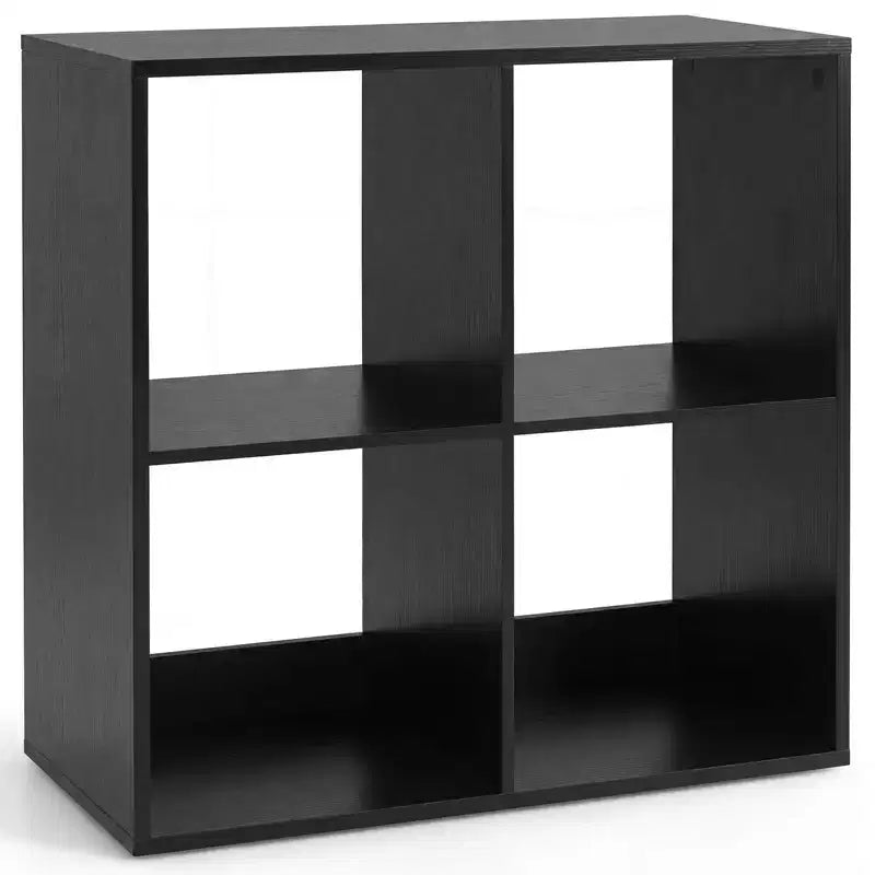 Costway Étagère ouverte à 4 cubes avec kits anti-basculement Étagère de rangement de style moderne pour l'étude Noir/Blanc/Naturel/Marron