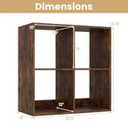 Costway Étagère ouverte à 4 cubes avec kits anti-basculement Étagère de rangement de style moderne pour l'étude Noir/Blanc/Naturel/Marron