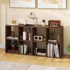 Costway Étagère ouverte à 4 cubes avec kits anti-basculement Étagère de rangement de style moderne pour l'étude Noir/Blanc/Naturel/Marron