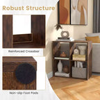 Costway Étagère ouverte à 4 cubes avec kits anti-basculement Étagère de rangement de style moderne pour l'étude Noir/Blanc/Naturel/Marron
