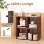Costway Étagère ouverte à 4 cubes avec kits anti-basculement Étagère de rangement de style moderne pour l'étude Noir/Blanc/Naturel/Marron