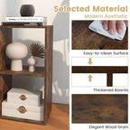 Costway Étagère ouverte à 4 cubes avec kits anti-basculement Étagère de rangement de style moderne pour l'étude Noir/Blanc/Naturel/Marron
