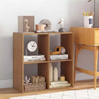 Costway Étagère ouverte à 4 cubes avec kits anti-basculement Étagère de rangement de style moderne pour l'étude Noir/Blanc/Naturel/Marron