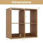Costway Étagère ouverte à 4 cubes avec kits anti-basculement Étagère de rangement de style moderne pour l'étude Noir/Blanc/Naturel/Marron