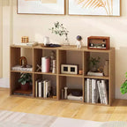Costway Étagère ouverte à 4 cubes avec kits anti-basculement Étagère de rangement de style moderne pour l'étude Noir/Blanc/Naturel/Marron