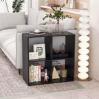 Costway Étagère ouverte à 4 cubes avec kits anti-basculement Étagère de rangement de style moderne pour l'étude Noir/Blanc/Naturel/Marron
