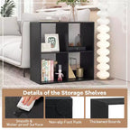 Costway Étagère ouverte à 4 cubes avec kits anti-basculement Étagère de rangement de style moderne pour l'étude Noir/Blanc/Naturel/Marron