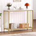 Narrow Console Table with 2-Tier Storage Shelves, Industrial Sofa Side Table, Open Display Stand for Hallway, Living Room, Foyer, Office, Bedroom