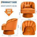 Fauteuil d'appoint moderne pivotant à 360° avec accoudoirs rembourrés, fauteuil club confortable pour salon, chambre, bureau