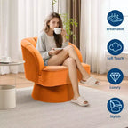 Fauteuil d'appoint moderne pivotant à 360° avec accoudoirs rembourrés, fauteuil club confortable pour salon, chambre, bureau