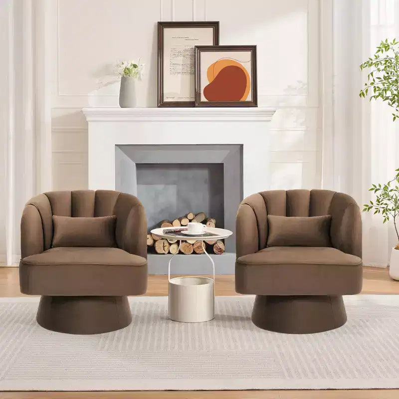 Fauteuil d'appoint moderne pivotant à 360° avec accoudoirs rembourrés, fauteuil club confortable pour salon, chambre, bureau