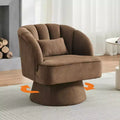 Modern Smooth Swivel Barrel Accent Chair  360 Rotating Lounge Armchair with Upholstered Armrests  Comfy Club Chair for Living Room, Bedroom,Office
