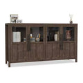 Sideboard Buffet Cabinet with 4 Glass Doors, 55 in Buffet Table Display Cabinet for Kitchen Dining Room, Living Room