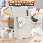 GARPROVM Panier à linge pliable de 150L avec couvercle et 2 sacs amovibles, grand trieur en tissu Oxford pour chambre ou salle de bain