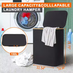 GARPROVM Panier à linge pliable de 150L avec couvercle et 2 sacs amovibles, grand trieur en tissu Oxford pour chambre ou salle de bain