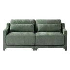 Canapé 2 places en chenille Homy Casa avec coussins lombaires, petite banquette moderne rembourrée pour salon, vert